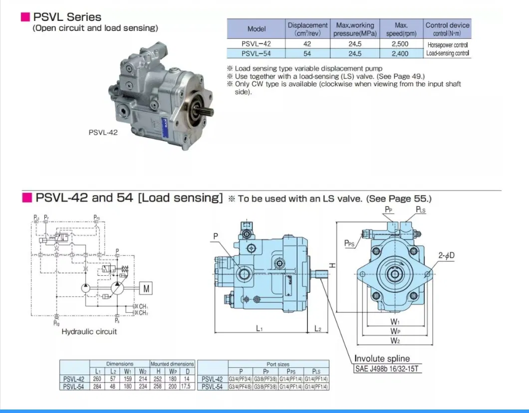 Hydraulic Main Pump Psv2-52t Psv2-55t-2 Kyb Psv2 Excavator Parts Kayaba Piston Motor